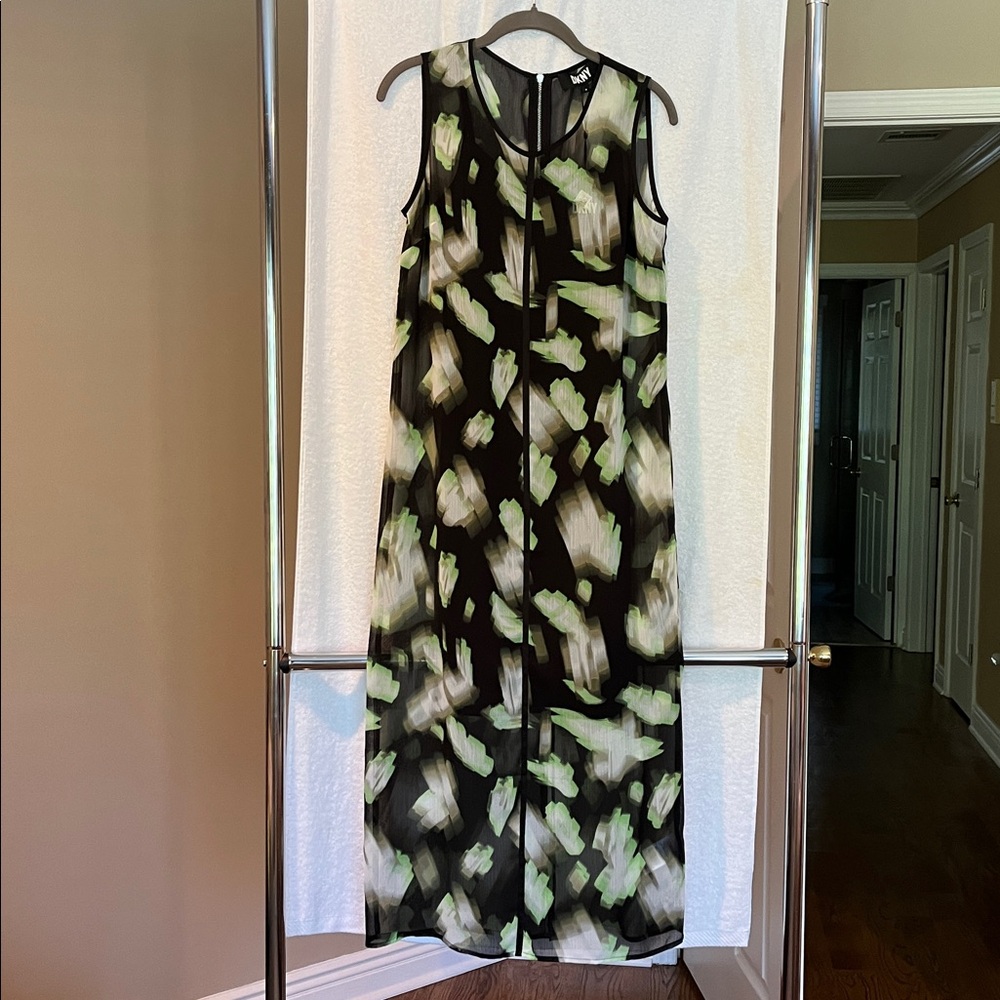 DKNY Black and Green Maxi Dress
